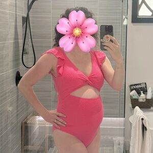 Pink maternity swimsuit size L